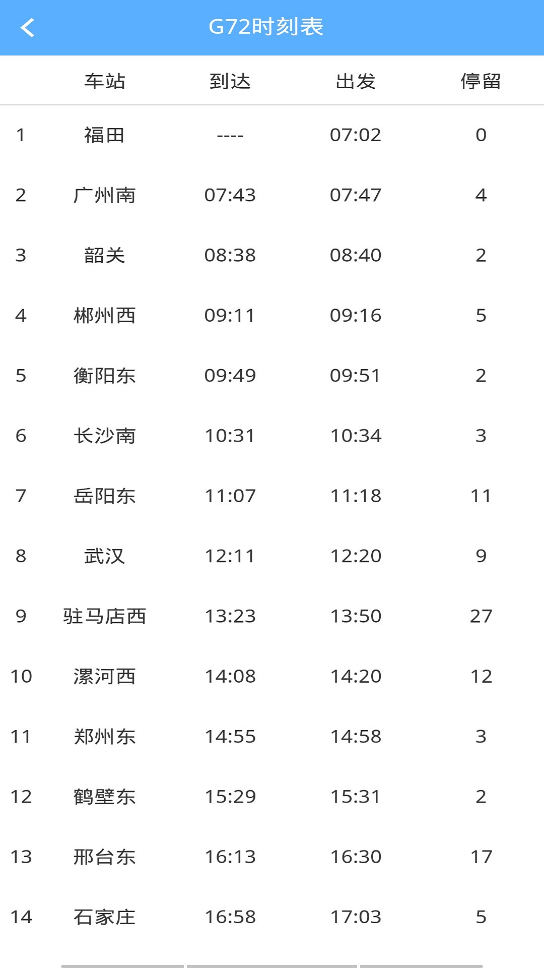 正点时刻表app图3