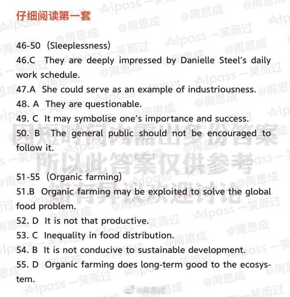 2020年9月英语六级答案图6