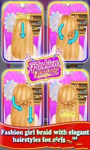 时尚女孩辫子发型沙龙安卓版图3