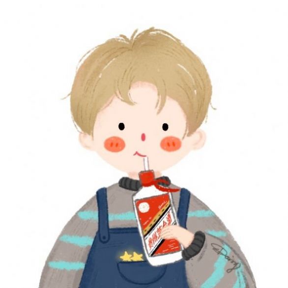 喝茅台的女孩卡通图片图3