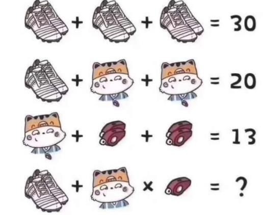 三双鞋子相加等于30人带哨子计算题答案解析图片1