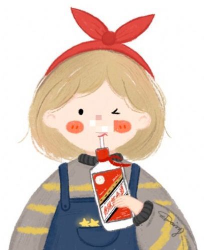 喝茅台的少女情侣头像图2