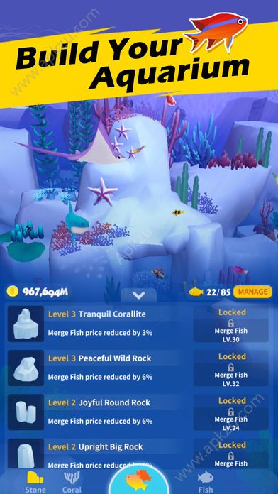 养鱼大亨我的水族馆游戏官方最新中文版（FishMerge）  v1.0.1图2