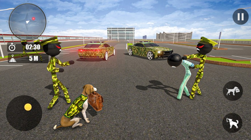 火柴人军队狗追游戏安卓手机版  v1.0图2