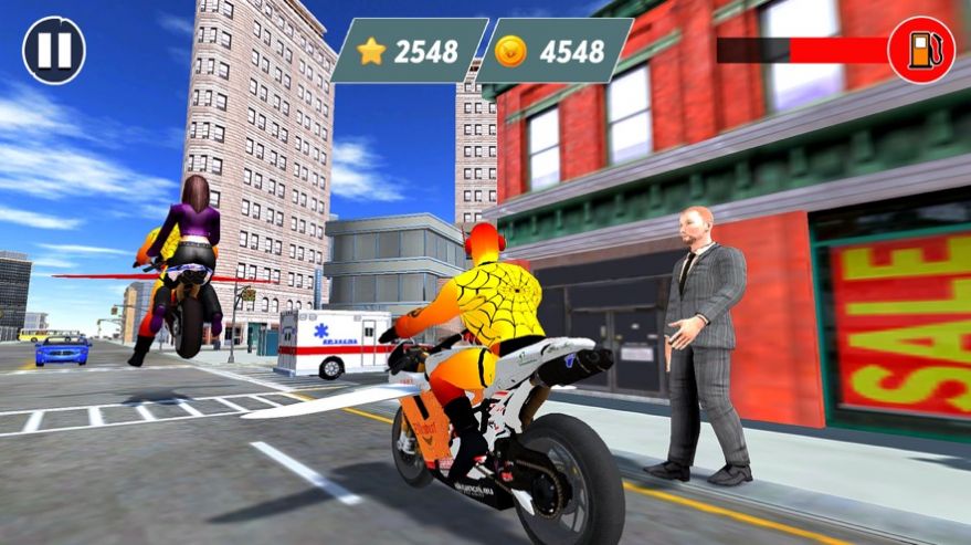 蜘蛛英雄自行车飞行游戏图4