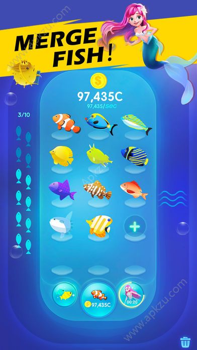 养鱼大亨我的水族馆游戏官方最新中文版（FishMerge）  v1.0.1图1