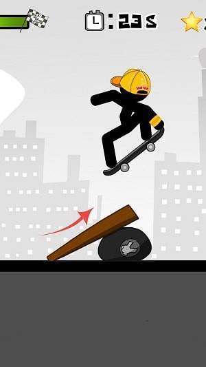 火柴人滑板特技安卓中文版游戏  v1.0图3
