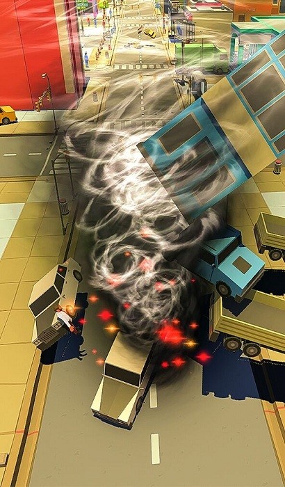 龙卷风摧毁停车场图2