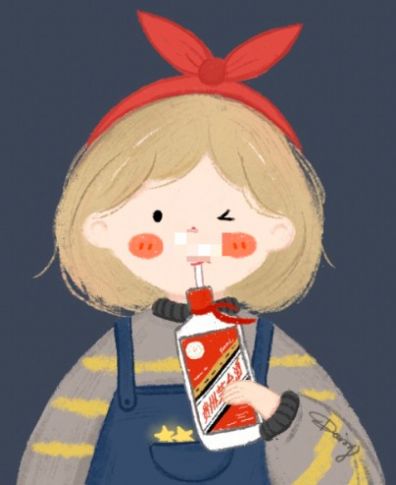 喝茅台的少女情侣头像图3