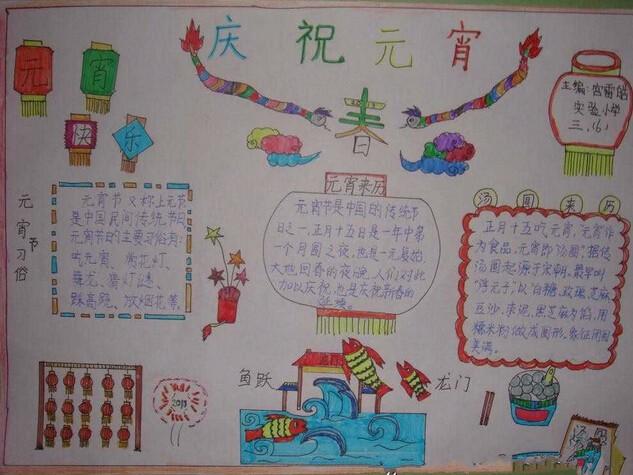 元宵手抄报. 简单漂亮图4