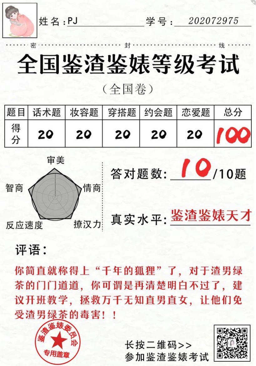 全国渣男鉴别统一考试答案图3